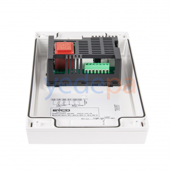 Evco EVLJ224N7 Digital Cold Room Thermostat - 4 Relays, Compressor, Fan, Defrost and Light Control