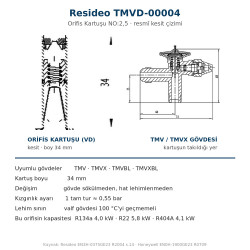 Resideo (Honeywell) TMVD-00004 ორიფისის კარტრიჯი NO:2,5 – TMV/TMVX ტრვ, R404A 4,1 kW