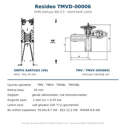 Resideo (Honeywell) TMVD-00006 ორიფისის კარტრიჯი NO:3,5 – TMV/TMVX ტრვ-სთვის, R404A 8,6 kW
