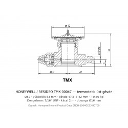 Resideo (Honeywell) TMX-00047 თერმოსტატული ზედა ნაწილი – R-227 სითხური დამუხტვა, +40/−10 °C | TMX სერიის ტრვ-სთვის