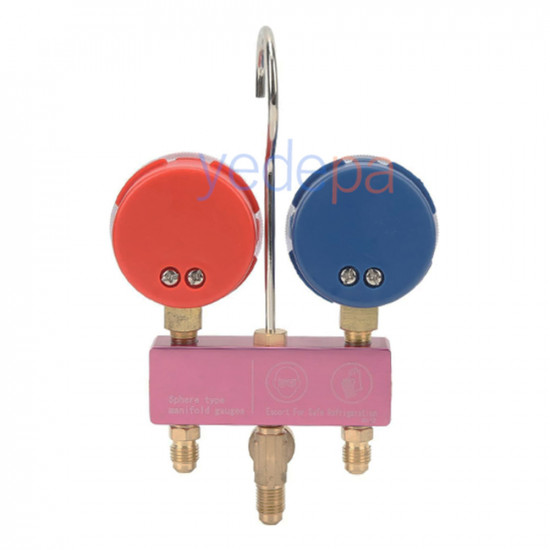 Hongsen HS-M02 2-Valve Manifold Set - Compatible with R134A, R22, R32, R410