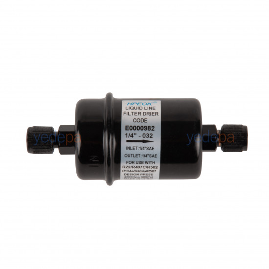 Hpeok PKEK-032 Liquid Line Filter Drier | 1/4 inch SAE Flare, Solid Core | R134a, R22, R407C, R404A, R507, R502 Compatible