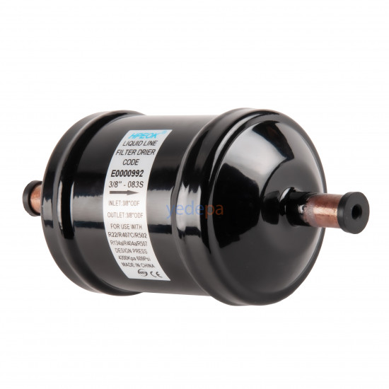Hpeok PKEK-083S Liquid Line Filter Drier | 3/8" Solder Connection | R134a, R22, R410A, R407C, R404A, R502 Compatible