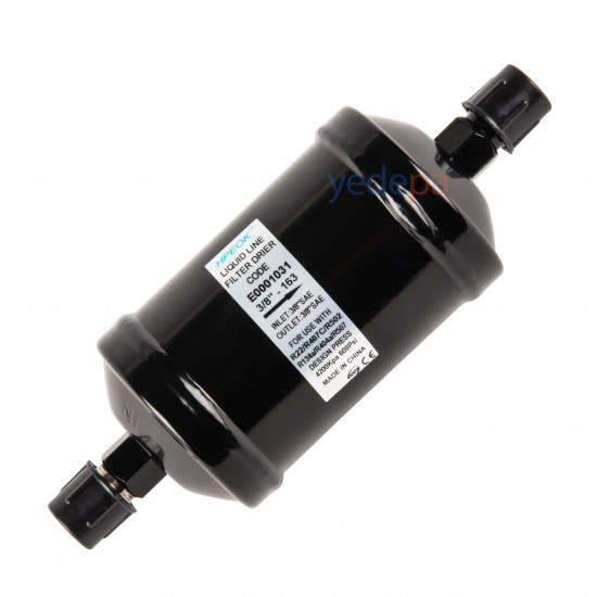 Hpeok PKEK-163 Liquid Line Filter Drier | 3/8" Flare Connection | R134a, R22, R410A, R407C, R404A, R502 Compatible