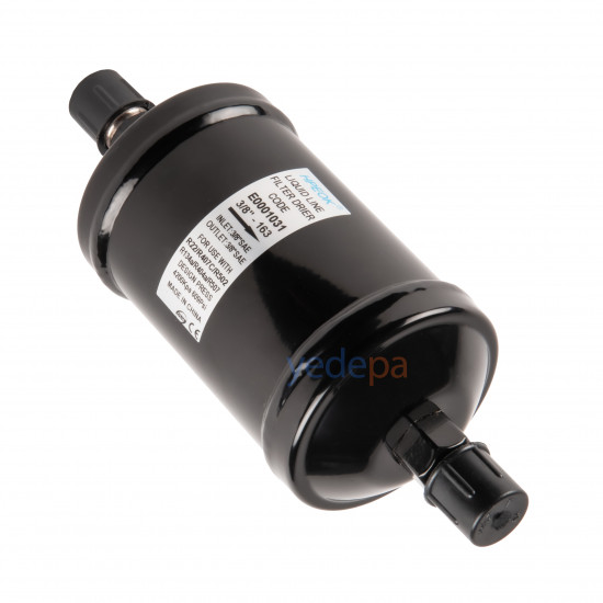 Hpeok PKEK-163 Liquid Line Filter Drier | 3/8" Flare Connection | R134a, R22, R410A, R407C, R404A, R502 Compatible