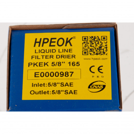 Hpeok PKEK-165 Liquid Line Filter Drier | 5/8 inch SAE Flare, Solid Core | Compatible with R134a, R22, R407C, R404A, R507, R502
