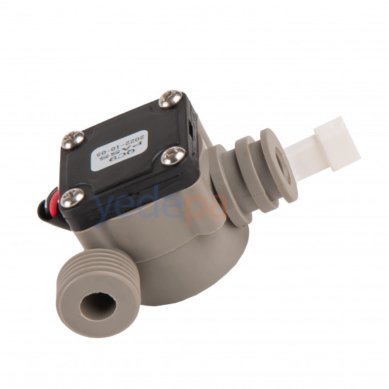 Huadi Water Flow Sensor (Flow Turbine) – L-Threaded Push-Fit Connection Gray Body – Water Heater Compatible