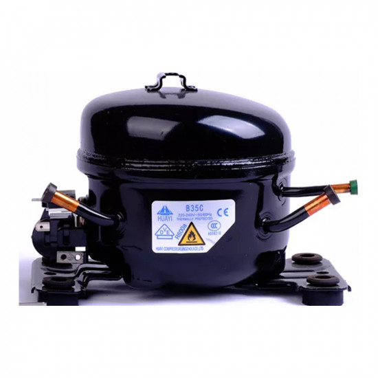 Huayi B43CB Hermetic Refrigerator Compressor – 1/12 HP, R600a, LBP 69 W