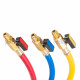 HVAC Charging Hose Set Short - R134A R410A R22 R12 - 800 PSI, with Valve