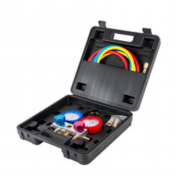 Techsun MFD305 Çantalı Manifold Seti (R22, R134a, R404a, R410a - 3x90 cm Hortumlu)