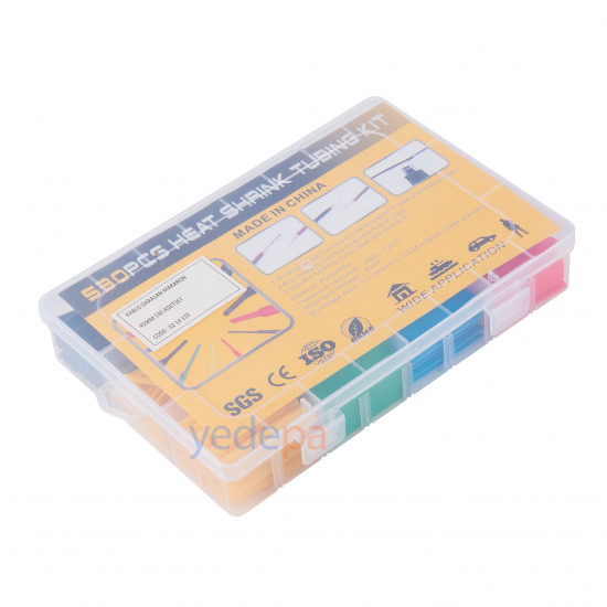 Heat Shrink Tubing Set - 530 Pieces, 45mm Length, Various Diameters and Colors