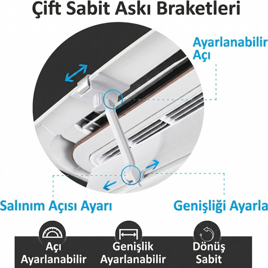 Kaset Tipi Klima Hava Yönlendirici Aparat - Tek Kanat (58 cm)