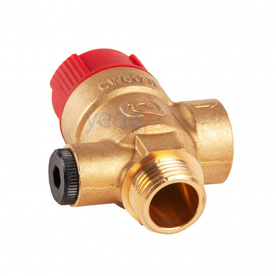 Novasfer 3 Bar Combi Boiler Safety Relief Valve (Pressure Gauge Connection 1/2 Male) | Buderus Delta – Ariston Microtec TX Compatible