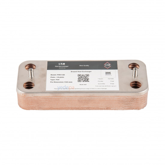 Combi Boiler Plate Heat Exchanger 152 mm 14 Plates – Immergas Compatible