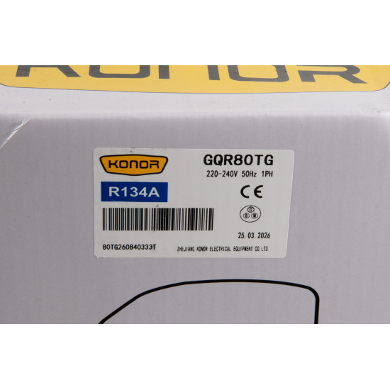 Konor GQR80TG ჰერმეტული კომპრესორი – 1/4 HP, R134a, 790 W / 2.696 BTU/h