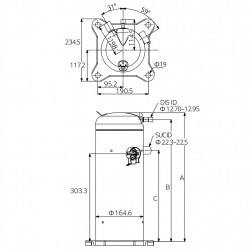 LG SB061YNA სპირალური კომპრესორი (5 HP - R22)