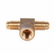 Pressure Gauge Tee - Forged Brass 1/4" Flare Connection