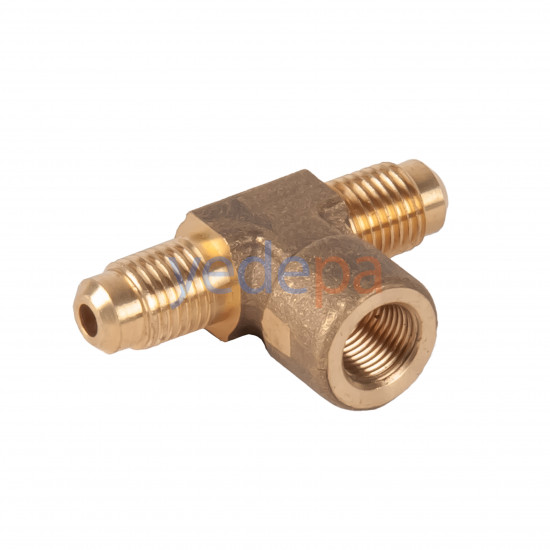Pressure Gauge Tee - Forged Brass 1/4" Flare Connection