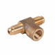 Pressure Gauge Tee - Forged Brass 1/4" Flare Connection