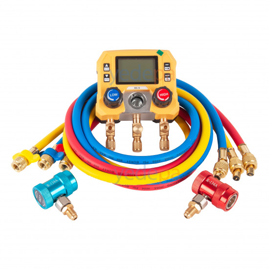MG-10 High-Precision Digital Manifold Gauge Set - 88 Refrigerants (R410A, R32, R134a, R22 etc.) Compatible, with Vacuum and Leak Test Functions