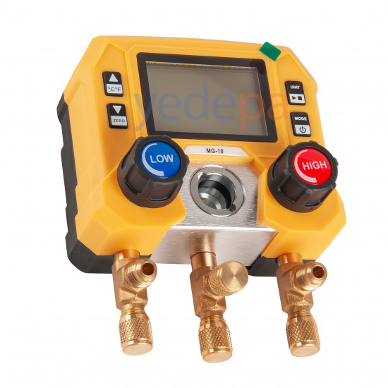 MG-10 High-Precision Digital Manifold Gauge Set - 88 Refrigerants (R410A, R32, R134a, R22 etc.) Compatible, with Vacuum and Leak Test Functions
