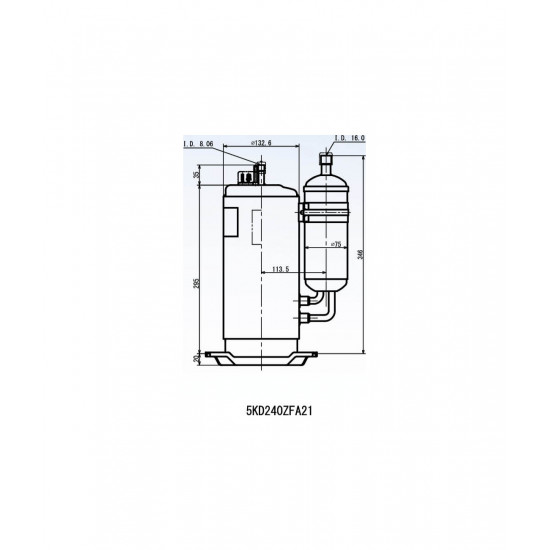 Panasonic 5KD240ZCA21 DC ინვერტორული როტორული კომპრესორი – 2 HP / 24.000 BTU, R410A