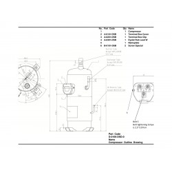 Panasonic C-SDVN453H0D DC Inverter Scroll Compressor – 6.2 HP / 76,000 BTU, R410A, Wide Speed Range