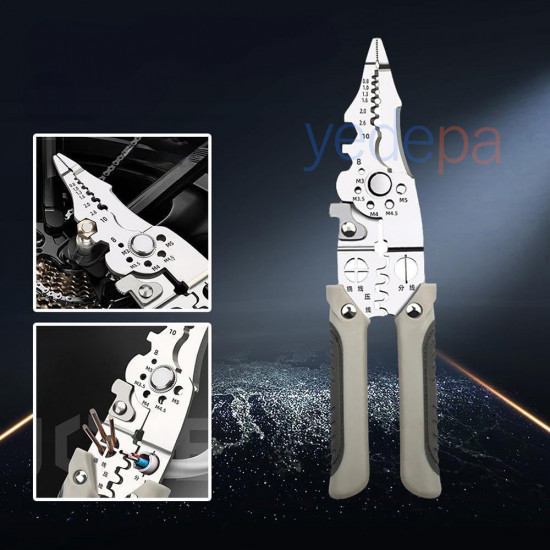 Professional Multi-Function Cable Stripping and Cutting Pliers - High-Carbon Steel, Insulated Handle, Precision Adjustment Mechanism