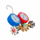 R410 / R22 / R134a / R404A Gaz Uyumlu Yandan Vanalı Klima Manifoldu Seti (90 cm Hortumlu)
