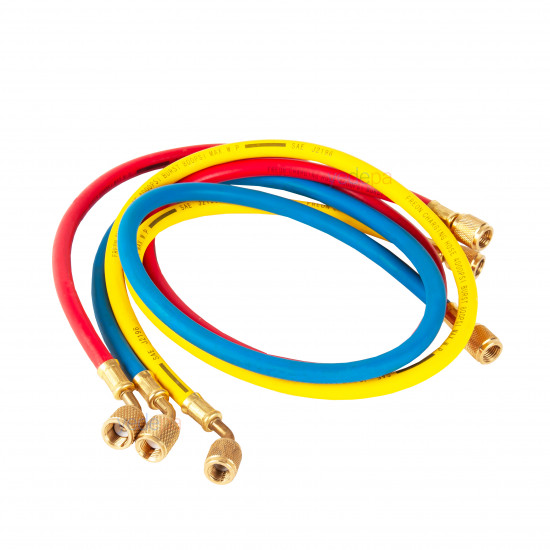 R410A Klima Gaz Şarj Manifoldu Seti (Gözetleme Camlı - 90 cm Hortumlu)