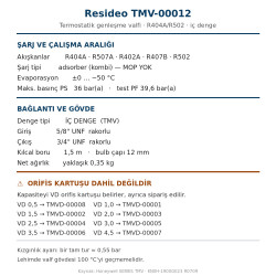 Resideo (Honeywell) TMV-00012 ტრვ (ტერმორეგულირებადი ვენტილი) – R404A/R502, შიდა გათანაბრება, ±0…−50 °C