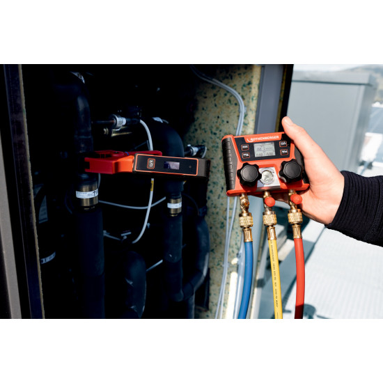 Rothenberger ROCLAMP Bluetooth ციფრული მილის ტემპერატურის კლეშჩი – 6–38 mm, -40…150 °C, ROCOOL-თან თავსებადი (1000005504)