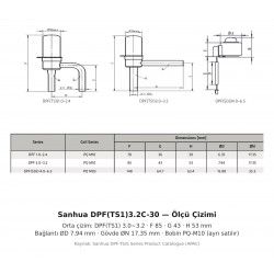 Sanhua DPF(TS1)3.2C-30 ელექტრონული ტრვ (EEV) – Kv 0,43 · 500 ბიჯი · R32 და R290 თავსებადი
