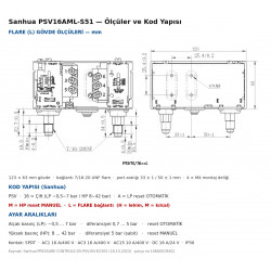 Sanhua PSV16AML-S51 Dual Pressure Switch – LP −0.5~7 Bar Automatic / HP 8~42 Bar MANUAL Reset, 7/16" Flare