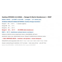 Sanhua RFKH03-4.8-406A ტრვ (ტერმორეგულირებადი ვენტილი) – R404A/R507A, Range B (−60…−25 °C), MOP −20 °C, 1/2" გაიკით