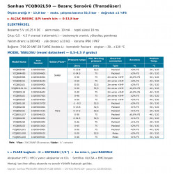 Sanhua YCQB02L50 Pressure Sensor (Transducer) – 0 – 13.8 bar, 0.5-4.5 V Ratiometric Output, 7/16" Flare