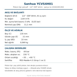 Sanhua YCVS4H01 Check Valve (Non-Return Valve) – 1/2" ODF Solder, Kv 2.64, 49 bar