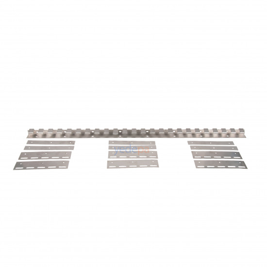 Cold Room – Freezer Room Polar PVC Strip Curtain Hanger (1 Meter 304K Chrome Stainless – 6 pcs 20 cm Brackets) | Stainless PVC Curtain Rail