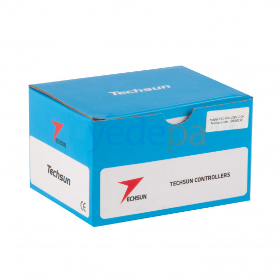 Techsun ETC-974A ციფრული თერმოსტატი 220V – ორი დატჩიკით, კომპრესორის, ვენტილატორის და დეფროსტის მართვით, -40°C / +50°C ტემპერატურის დიაპაზონი