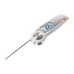 Testo 104 Folding Food Thermometer – Waterproof IP65, −50…+250 °C, ±0.5 °C, Auto-Hold, EN 13485 Certified (0563 0104)