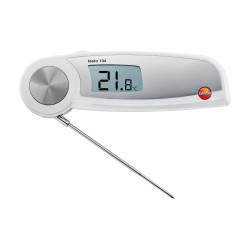 Testo 104 Folding Food Thermometer – Waterproof IP65, −50…+250 °C, ±0.5 °C, Auto-Hold, EN 13485 Certified (0563 0104)
