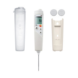 Testo 106 Food Thermometer Set – TopSafe Protective Case (IP67), −50…+275 °C, ±0.5 °C, Ø2.2 mm Thin Tip, with Alarm (0563 1063)