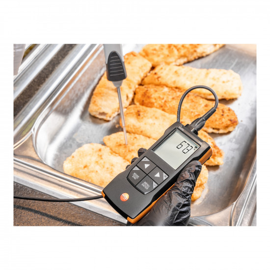 Testo 110 NTC/Pt100 ციფრული ტემპერატურის საზომი – Bluetooth App კავშირით, TUC ზონდის შესასვლელით, სიგნალიზაციით, HACCP-თან თავსებადი, ზონდის გარეშე (0563 0110)