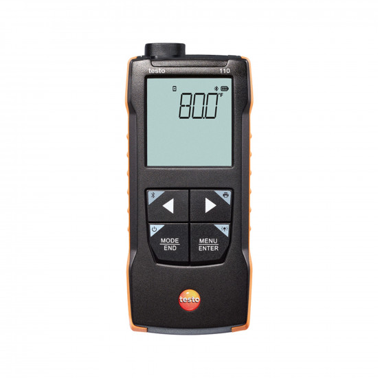 Testo 110 NTC/Pt100 ციფრული ტემპერატურის საზომი – Bluetooth App კავშირით, TUC ზონდის შესასვლელით, სიგნალიზაციით, HACCP-თან თავსებადი, ზონდის გარეშე (0563 0110)