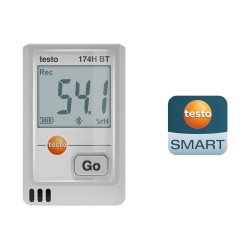 Testo 174 H BT Bluetooth Mini Temperature and Humidity Data Logger – −20…+70 °C, 0…100 %RH, App Connected (0572 1743 01)