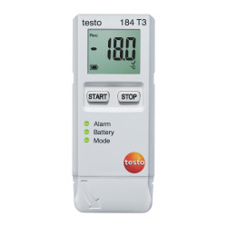 Testo 184 T3 Transport Temperature Data Logger with Display (USB Data Logger) – Replaceable Battery, 500 Days, 40,000 Readings, −35…+70 °C, PDF Report (0572 1843)