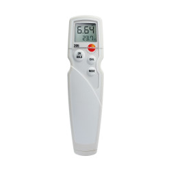 Testo 205 pH-მეტრი ხორცისა და ნახევრადმყარი საკვებისთვის – pH/ტემპერატურის საზომი, 0…14 pH, ±0,02 pH, ტემპერატურის ავტომატური კომპენსაცია, IP65 (0563 2051)