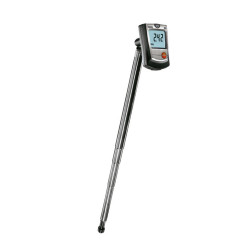 Testo 405 Thermal Anemometer (Air Velocity Meter) – 0…10 m/s, Volume Flow and Temperature, 300 mm Telescopic Probe, Rotating Display (0560 4053)
