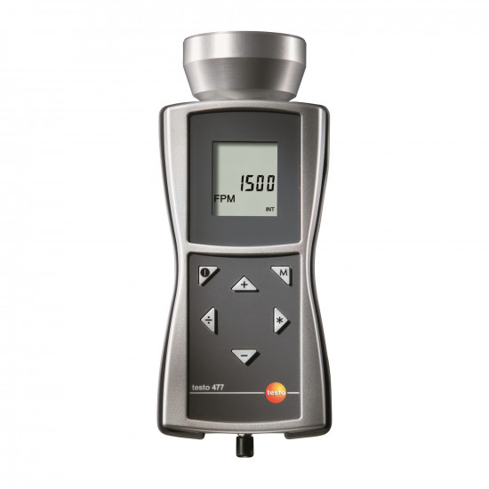 Testo 477 LED Handheld Stroboscope – 30…300,000 fpm, 4800 Lux Flash, Trigger Input/Output, IP65 Aluminum Housing (0563 4770)
