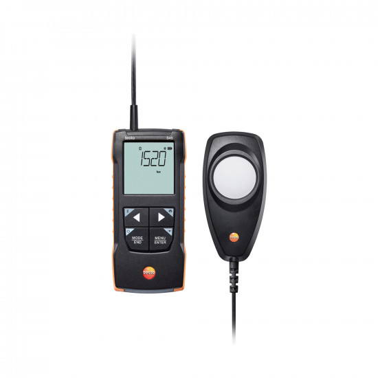 Testo 545 ციფრული ლუქსმეტრი (განათების მზომი) – 0…100.000 Lux, C კლასი, LED-თან თავსებადი, კაბელიანი ზონდი, Bluetooth აპთან მიერთებით (0563 1545)